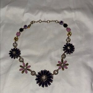Ann Taylor Purple and Pink Floral Necklace